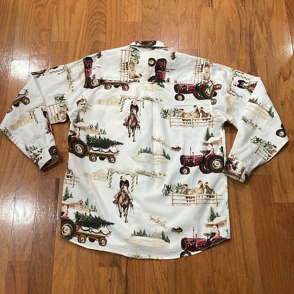 Clearwater Outfitters Size Large Men’s Christmas Santa Button Down 100% Cotton - Picture 12 of 14